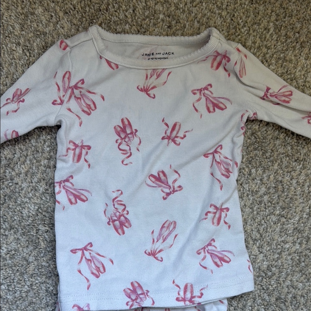 Janie and Jack Kids Ballet Print Shirt - White and Pink